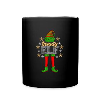 Beauty Elfe Schminke Kosmetikerin Damen Weihnacht - Tasse einfarbig - Schwarz - Vorne