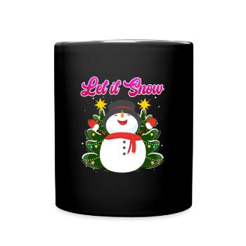 Let it Snow Snowman Noël - Mug uni - noir - Devant