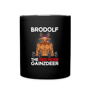 Brodolf le nez rouge gainzdeer Noël - Mug uni - noir - Devant