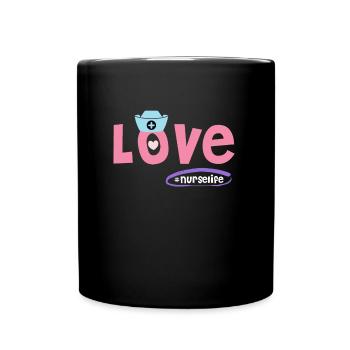 Nurselife Ich liebe meinen Job Krankenschwester - Tasse einfarbig - Schwarz - Vorne