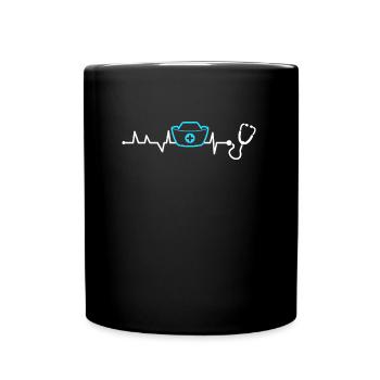Nurselife Ich liebe meinen Job Krankenschwester - Tasse einfarbig - Schwarz - Vorne