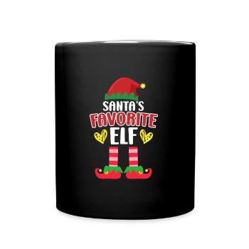 Santa's favorite elf Nicholas - Full Colour Mug - black - Front