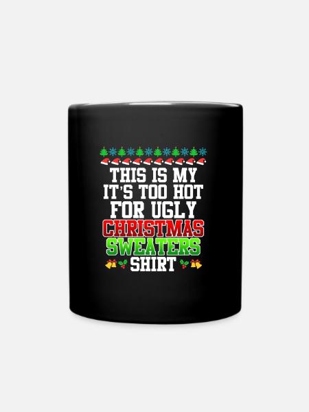 Ugly Christmas warme Weihnachten - Tasse einfarbig - Schwarz