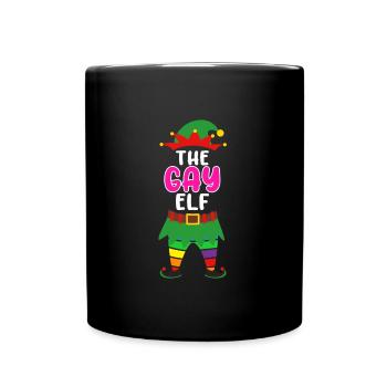 The gay elf gay gay christmas - Full Colour Mug - black - Front