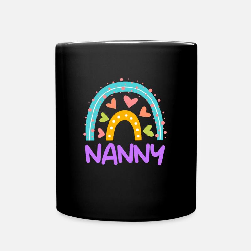 Regenbogen Liebe ich bin eine Tagesmutter - Tasse einfarbig - Schwarz