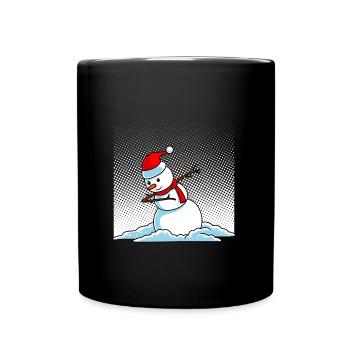 Dabbing Snowman - Full Colour Mug - black - Front