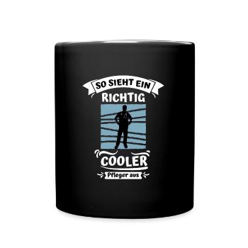 So sieht ein cooler Pfleger aus Altenpfleger - Tasse einfarbig - Schwarz - Vorne
