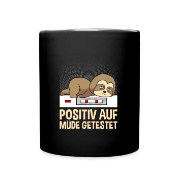Tested positive for tired night shift - Full Colour Mug - black - Front