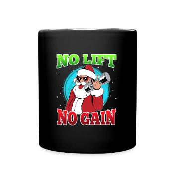 No Lift no Gain Nikolaus No Lift no Gift - Tasse einfarbig - Schwarz - Vorne