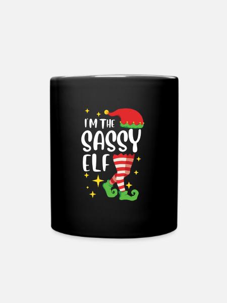 Freche Elfe Ich bin die sassy Elfe Nikolaus - Tasse einfarbig - Schwarz