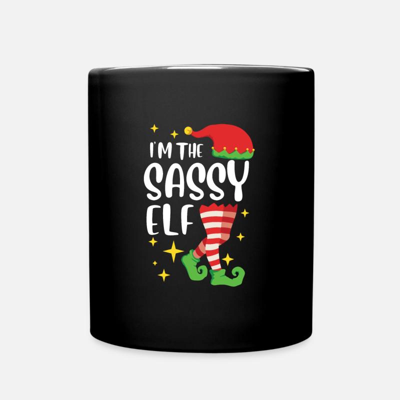 Freche Elfe Ich bin die sassy Elfe Nikolaus - Tasse einfarbig - Schwarz