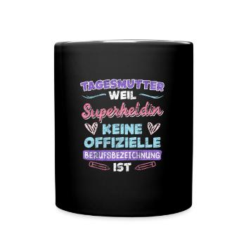 Superhero is not a job title childminder - Full Colour Mug - black - Front