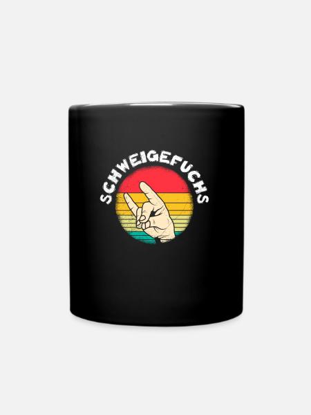 Ruhige Klasse Schweigefuchs ich bin Lehrer - Tasse einfarbig - Schwarz