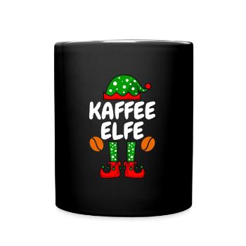 Kaffee Elfe Kaffeetrinker - Tasse einfarbig - Schwarz - Vorne