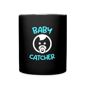 Baby catcher Je suis la sage-femme - Mug uni - noir - Devant