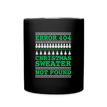 Error Christmas Sweater not found Ugly Christmas - Full Colour Mug - black - Front