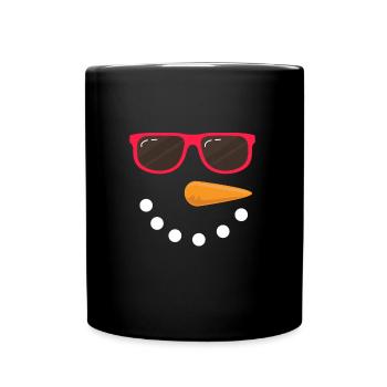 Snowman Face Sunglasses Snowman Costume - Full Colour Mug - black - Front