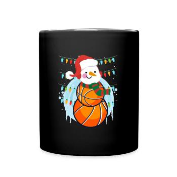 Basketball Player Snowman Basketball Player - Full Colour Mug - black - Front