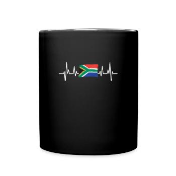 heartbeat south africa man humor gift - Full Colour Mug - black - Front