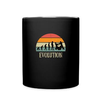 Evolution Aikido Mann Humor Kampfsport lustig - Tasse einfarbig - Schwarz - Vorne