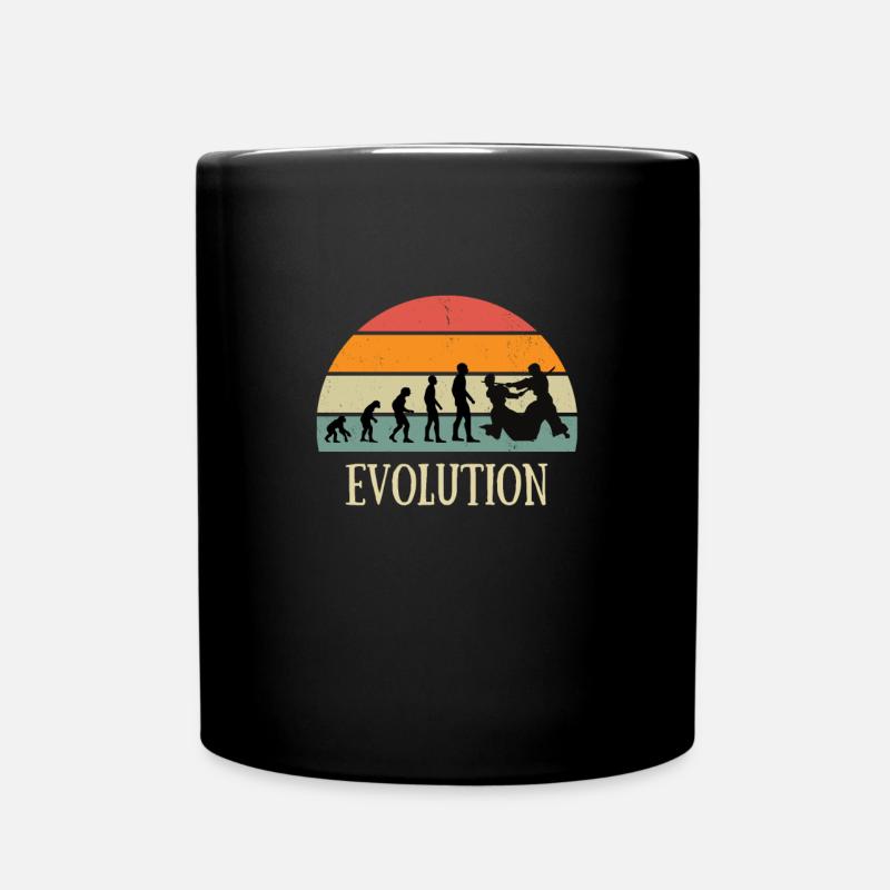 Evolution Aikido man humor Martial arts funny - Full Colour Mug - black