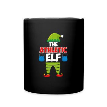 The Athletic Elf Weihnachten Leichtathletik - Tasse einfarbig - Schwarz - Vorne