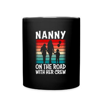 Assistante maternelle sur la route avec son équipage Assistante maternelle - Mug uni - noir - Devant