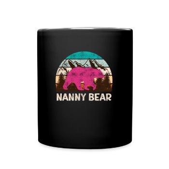 Mama bear Nanny bear Tagesmutter - Tasse einfarbig - Schwarz - Vorne