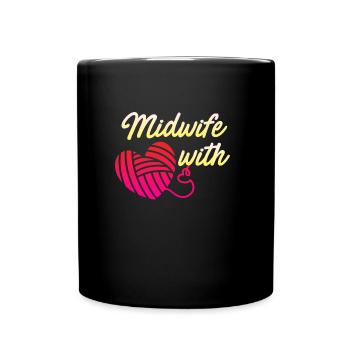 Je suis sage-femme avec cœur sage-femme - Mug uni - noir - Devant