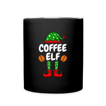 Kaffee Elfe Kaffeetrinker - Tasse einfarbig - Schwarz - Vorne