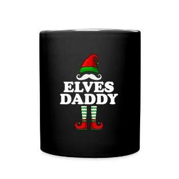 Elves Papa Christmas Father Elves Family - Full Colour Mug - black - Front