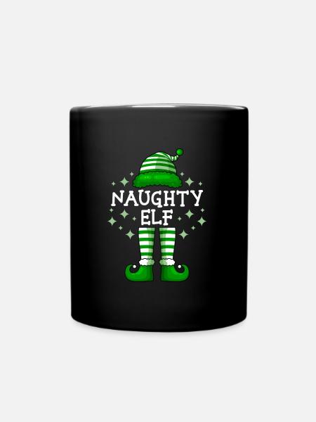 Naughty Elfe Weihnachten Nikolaus Elf - Tasse einfarbig - Schwarz