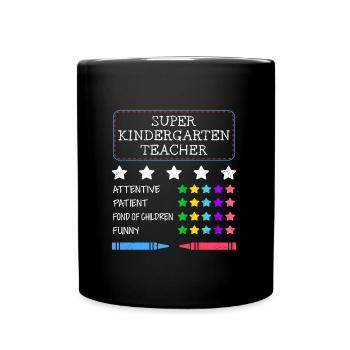 Définition Je suis un super enseignant de maternelle - Mug uni - noir - Devant