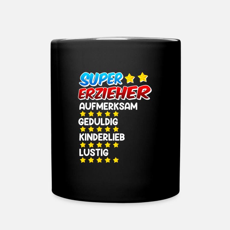 Definition eines Super Erzieher - Tasse einfarbig - Schwarz