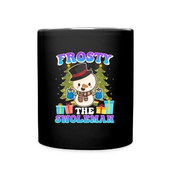 Frosty the Swoleman Schneemann Kraftsport - Tasse einfarbig - Schwarz - Vorne