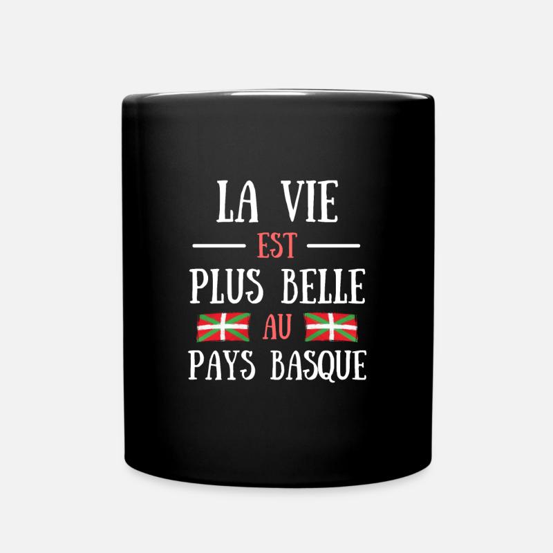 Vie plus belle pays basque homme humour cadeau - Mug uni - noir