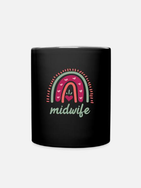 J’aime les enfants arc-en-ciel Je suis sage-femme - Mug uni - noir