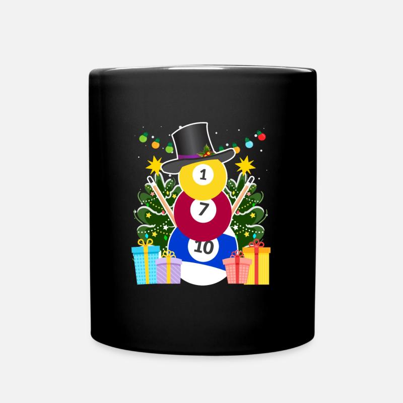 Billiard Kugeln Billard Schneemann Billiard - Tasse einfarbig - Schwarz