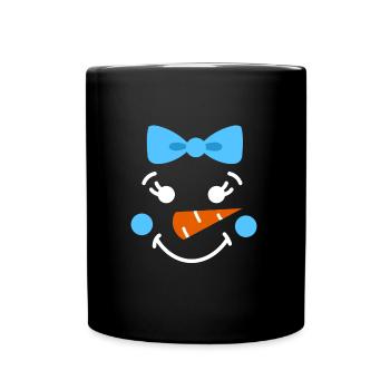 Snowman Face Children Christmas Daughter - Full Colour Mug - black - Front