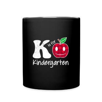 Kinder K stands for kindergarten - Full Colour Mug - black - Front
