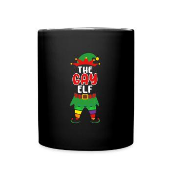 The gay elf gay gay christmas - Full Colour Mug - black - Front