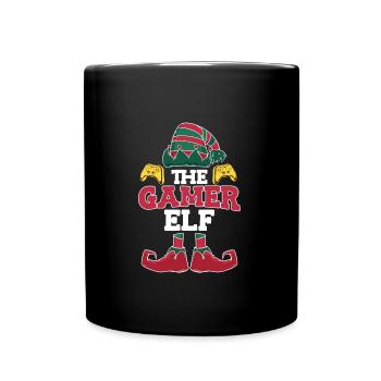 Gaming Spruch the Gamer Elf Nikolaus Weihnachten - Tasse einfarbig - Schwarz - Vorne