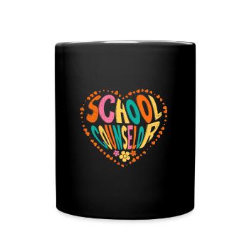 School accompaniment with heart School companion - Full Colour Mug - black - Front