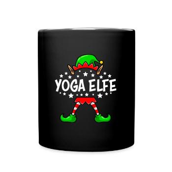 Yoga Elfe Weihnachten Yogalehrer Nikolaus - Tasse einfarbig - Schwarz - Vorne