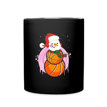Basketball Player Snowman Basketball Player - Full Colour Mug - black - Front