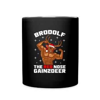 Brodolf the red nose gainzdeer - Full Colour Mug - black - Front
