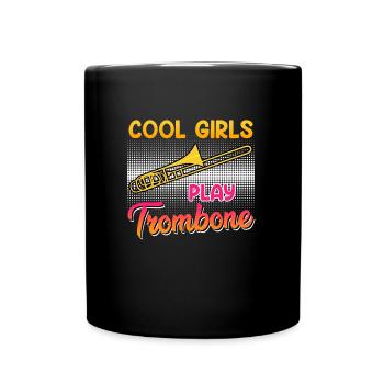 Musician Cool girls play trombone - Full Colour Mug - black - Front