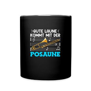 L’humeur du musicien vient avec le trombone - Mug uni - noir - Devant