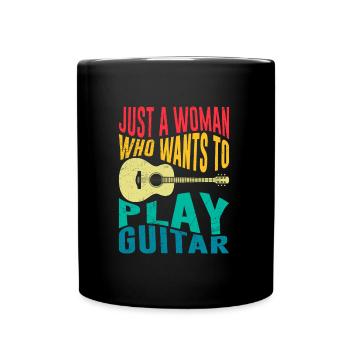 Musicien Seulement une femme qui aime jouer de la guitare - Mug uni - noir - Devant