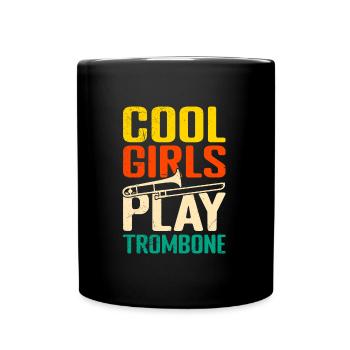 Musician Cool girls play trombone - Full Colour Mug - black - Front